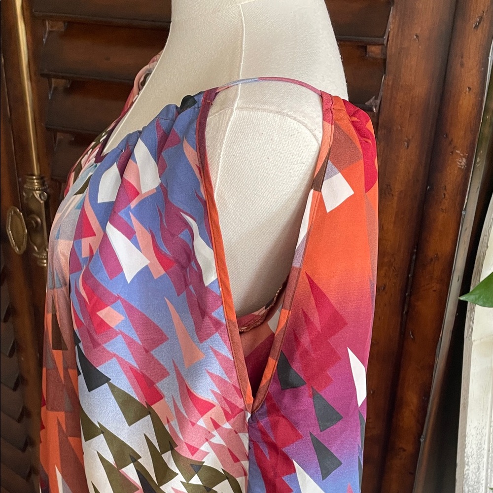 Romeo Juliet Couture Geometric Multicolor Adjustable Off-Shoulder Dress Large - Picture 6 of 11